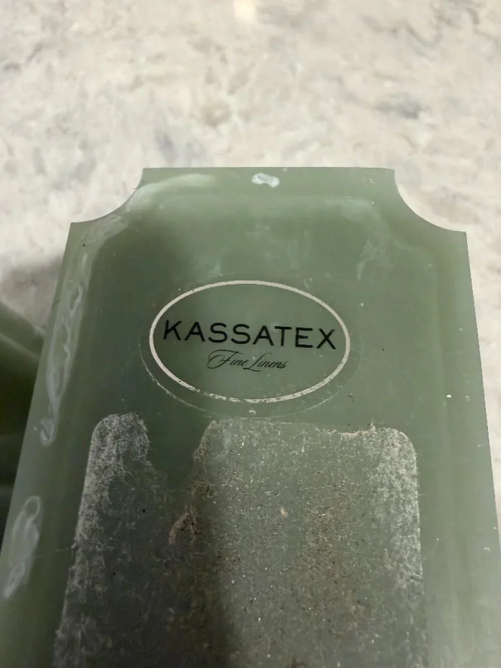 Kassatex Tumbler & Toothbrush Holder Marble Sage Green